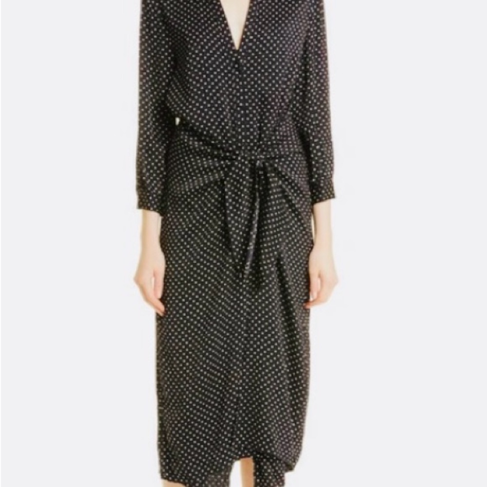 Boss Black Polka Dot Midi Dress